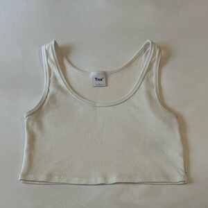 TNA White Ribbed Tank Top